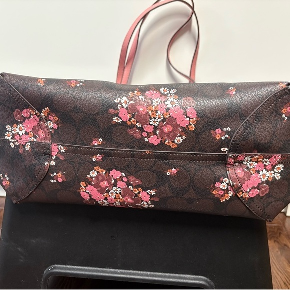 Coach Floral Pink and Brown Reversible Tote Bag - Picture 9 of 16